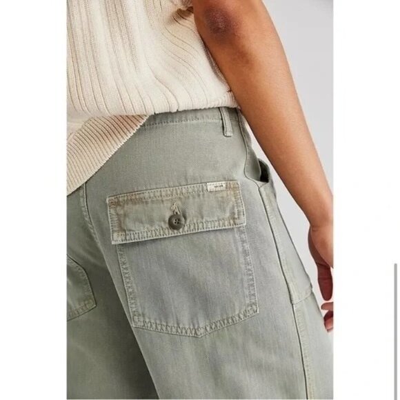 NWT Mother Army Green High Waisted Curbside Utility Sneak Spoiler Alert Size 34 - Picture 3 of 7